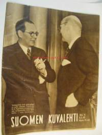 Suomen Kuvalehti 1947 nr 6  ilm. 8.2.1947 kansikuvassa Urho Kekkonen ja K.A. Fagerholm. rauhansopimus puheenvuoroja. Rauhansopimuksen ehdot ovat Suomelle raskaat,