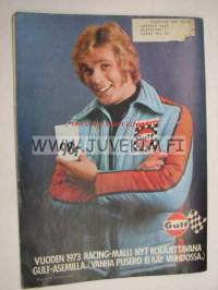 Vauhdin Maailma 1973 nr 1 sisältää mm. ST rintamalla tapahtuu, Abarth 20-vuotias vauhtitehdas, Simca -Shell Cup, RAC ralli. Artikkeli kuvineen Rauno Aaltonen (=