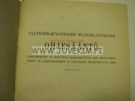 Valtionrautateiden eläkelaitoksen ohjesääntö 1926