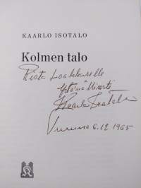 Kolmen talo (tekijän omiste, signeerattu)