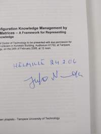 Integrated Configuration Knowledge Management by Configuration Matrices - A Framework for Representing Configuration Knowledge (signeerattu, tekijän omiste)