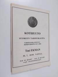 Kotihuuto : syyskuun tarjouskauppa, tarjousaika päättyy keskiviikkona 20.9.2000