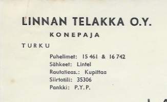 Linnan Telakka Oy Turku 1952 - firmalomake