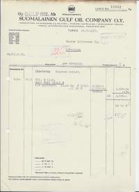 Gulf Oil Oy Turku  1955 - firmalomake