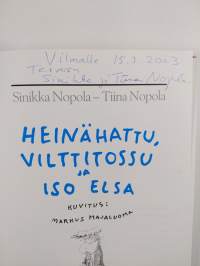 Heinähattu, Vilttitossu ja iso Elsa (signeerattu, tekijän omiste)