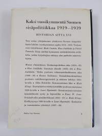 Kaksi vuosikymmentä Suomen sisäpolitiikkaa : 1919-1939