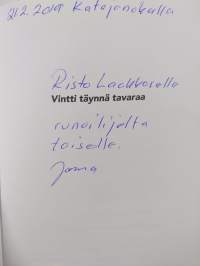 Vintti täynnä tavaraa (signeerattu, tekijän omiste)