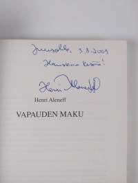 Vapauden maku (tekijän omiste, signeerattu)
