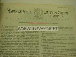 Kotiliesi 1933 nr 11 Kansikuva Rudolf Koivu ( Kuvan nimi: Lehdossa)  Artikkeli kuvineen: Leipä kuivuu kesällä (sis. leivontaohjeita) Vilaasukkamalleja