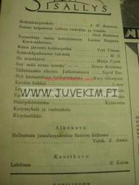 Kotiliesi 1933 nr 11 Kansikuva Rudolf Koivu ( Kuvan nimi: Lehdossa)  Artikkeli kuvineen: Leipä kuivuu kesällä (sis. leivontaohjeita) Vilaasukkamalleja