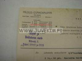 Talous-Osakekauppa, Helsinki 12.6.1924 -asiakirja