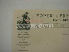 Foder- &amp; Fröaffären Paul Bruun, Viipuri / Säiniö 18.3.1922 -asiakirja