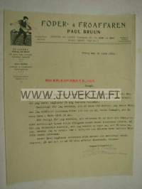 Foder- &amp; Fröaffären Paul Bruun, Viipuri / Säiniö 18.3.1922 -asiakirja
