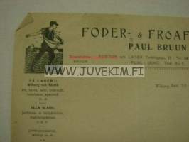 Foder- &amp; Fröaffären Paul Bruun, Viipuri / Säiniö 23.2.1923 -asiakirja