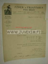 Foder- &amp; Fröaffären Paul Bruun, Viipuri / Säiniö 23.2.1923 -asiakirja