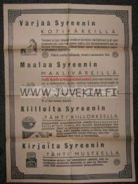 Syreenin väri- ja maalitehdas -mainosjuliste