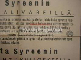 Syreenin väri- ja maalitehdas -mainosjuliste