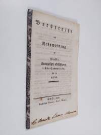 Berättelse och redowisning af Finska Evangeliska Sällskapets comité i Åbo för åren 1839