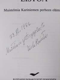 Kaulusköyhälistöä : muistelmia Kariniemen perheen elämästä (signeerattu)