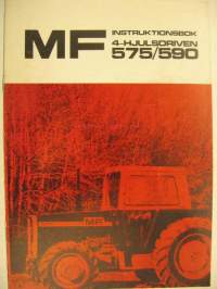 Massey Ferguson 575 590 4-hjulsdriven instruktionsbok  (på svenska), nelivedon lisäohjeet