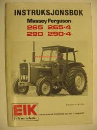 Massey Ferguson 265 265-4 290 290-4 instruksjonbok. (på norska) Käyttöohjekirja norjaksi.