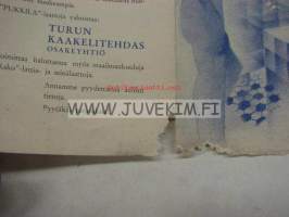 Turun Kaakelitehdas Osakeyhtiö -esite