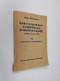 Saksankielen ylioppilaskirjoitukset vuosina 1919-1954, 2 - Sanasto ja selitykset