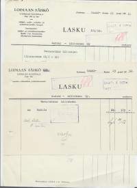 Loimaan Sähkö   Loimaan kauppala 1952 - firmalomake 2 eril