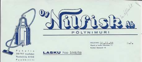 Nilfisk Oy Pölynimuri Helsinki 1955 - firmalomake
