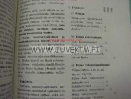 Traktoreita, moottorityökoneita ja moottorikäyttöisiä laitteita koskevia määräyksiä 1958