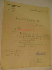 Pitkälahden Saha H. Peura Pitkälahti, 23.3.1923 asiakirja