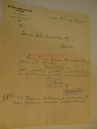 Pitkälahden Saha H. Peura Pitkälahti, 10.2.1923 asiakirja