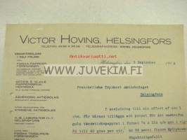 Victor Hoving Helsingfors, Helsinki, 3.9.1913 -asiakirja