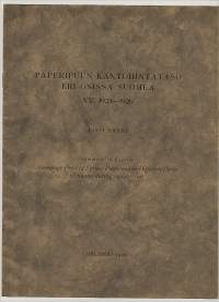 Paperipuun kantohintataso eri osissa Suomea 1923 -1926 / prof Eino Saari  1929   9 sivua
