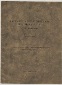 Paperipuun kantohintataso eri osissa Suomea 1923 -1926 / prof Eino Saari  1929   9 sivua