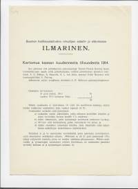 Ilmarinen Teollisuuslaitosten virkailijain säästö ja eläkekassa -  vuosikertomus 1914