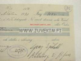 A. Granberg 18.11.1930 -vekselilomake