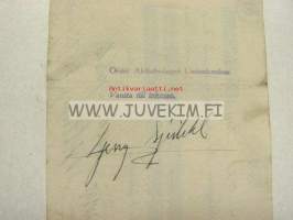 A. Granberg 18.11.1930 -vekselilomake