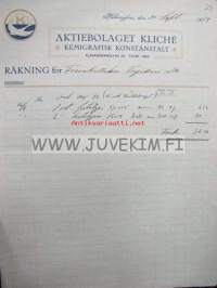 Kliché Osakeyhtiö Kemigrafinen Taidelaitos Helsinki 30.9.1914 -asiakirja