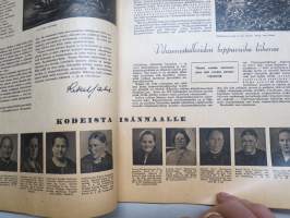Kotiliesi 1941 nr 17, syyskuu I, 1.9.1941, Kansikuvitus Martta Wendelin, Kodit ja suuri aika, Yhteisvoimin avuttomien avuksi, Työtytöt, Vihannestalkoot, Kalaa, ym.