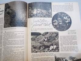 Kotiliesi 1941 nr 17, syyskuu I, 1.9.1941, Kansikuvitus Martta Wendelin, Kodit ja suuri aika, Yhteisvoimin avuttomien avuksi, Työtytöt, Vihannestalkoot, Kalaa, ym.
