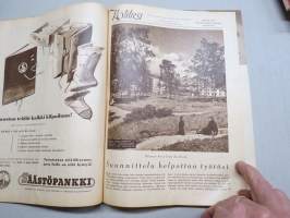 Kotiliesi joulu 1950 nr 19, 1.10.1950, SOK Johanna-kahvi, Perheenemännän työsuunnittelu, Fanny Uotila - Ilmajoki Korven tila, Sänky selän mukaan, Kudonnaisia, ym.