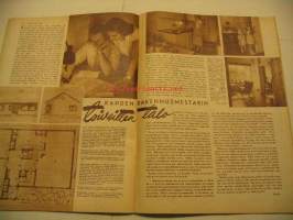Kotiliesi 1953 nr 23 joulukuu II, Kahden rakennusmestarin toiveitten talo Terttu &amp; Toivo Kankainen, Jouluruokaa, Joulukinkku, Takasivun mainos Asko sohvakalusto Jalo