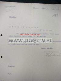 Häkli Lallukka ja Kumpp Oy Viipuri  4.12.1908 asiakirja
