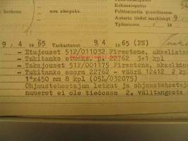 Vanaja kuorma-auto rakennekortti VLK4-60/6000 9.4.1965 Väinö Paunu