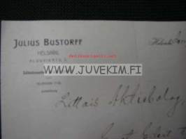 Julius Bustorff Helsinki 18.12.1908 -asiakirja