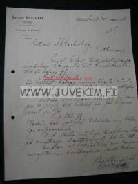 Julius Bustorff Helsinki 18.12.1908 -asiakirja