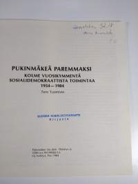 Pukinmäkeä paremmaksi : kolme vuosikymmentä sosialidemokraattista toimintaa 1954-1984 (signeerattu)