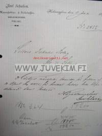 Axel Schalien Helsingfors / Helsinki 11.7.1890 -dokument, asiakirja