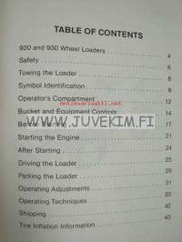 Caterpillar 920 &amp; 930 wheel loaders serial numbers 71H1-up, 41J1-up, 75J1-up, 79J1-up, 41K1-up, 62K1-up, 73U1-up operator´s guide -käyttöohjekirja eng